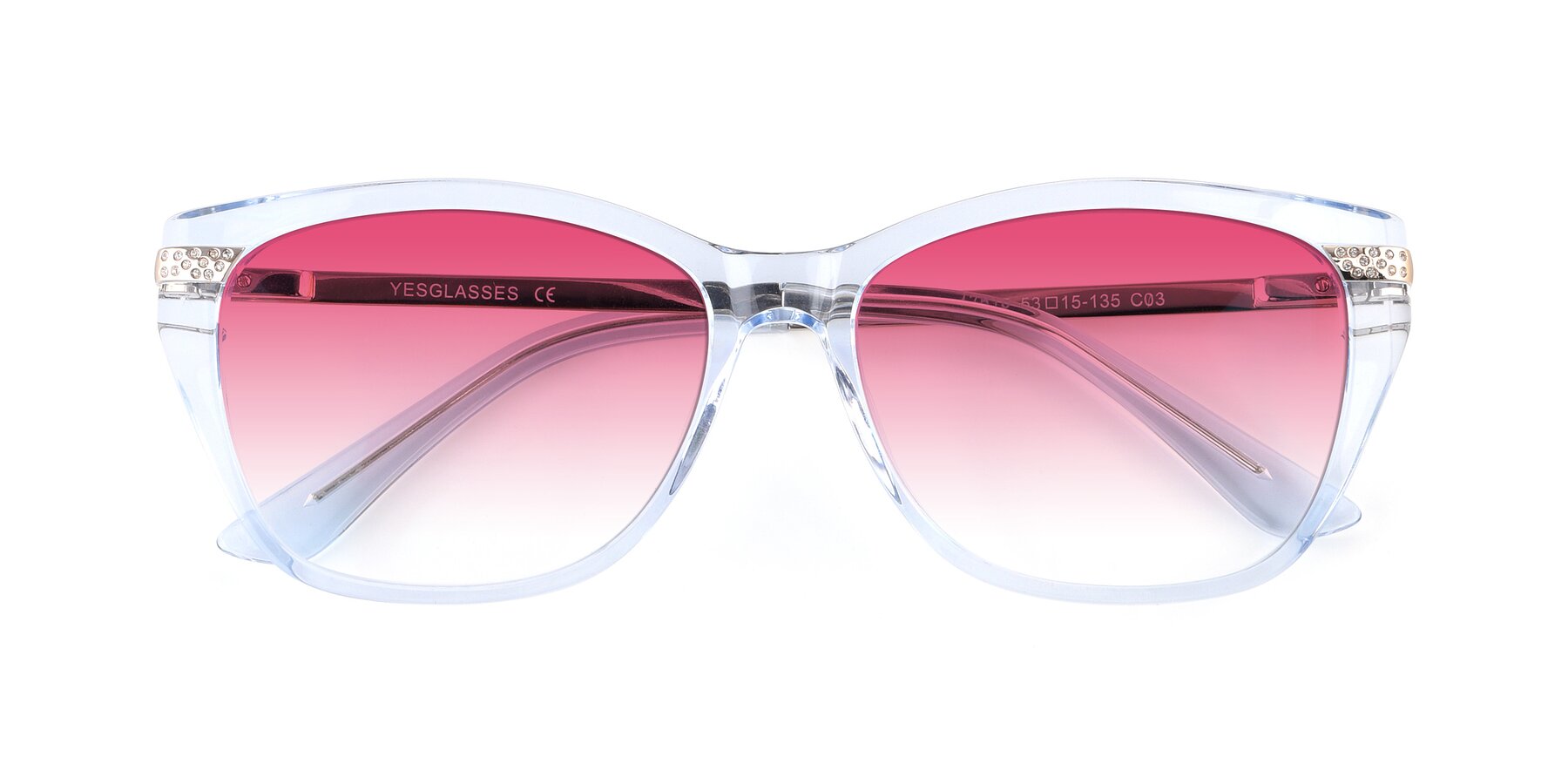 Folded Front of 17515 in Transparent Blue with Pink Gradient Lenses