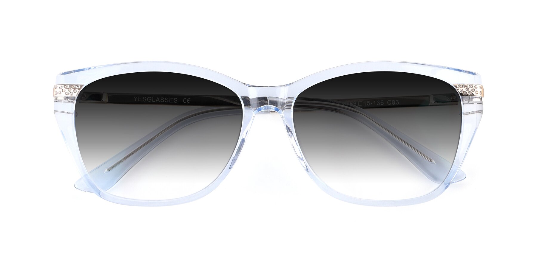 Folded Front of 17515 in Transparent Blue with Gray Gradient Lenses