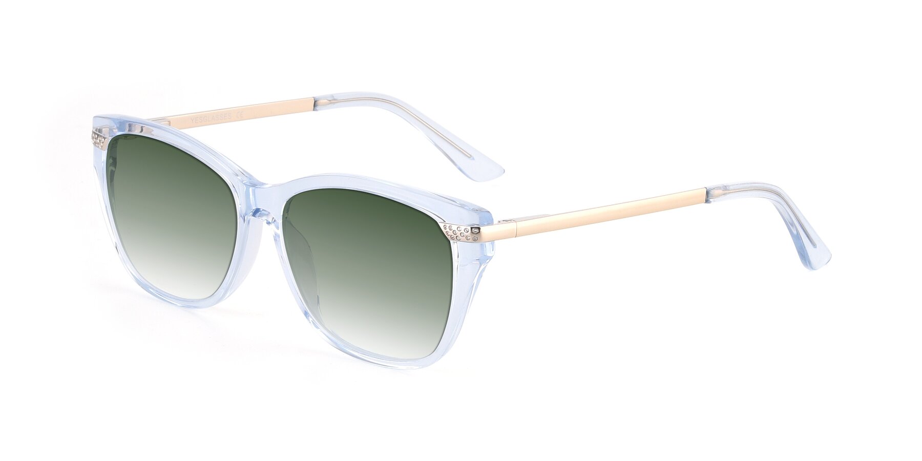 Angle of 17515 in Transparent Blue with Green Gradient Lenses