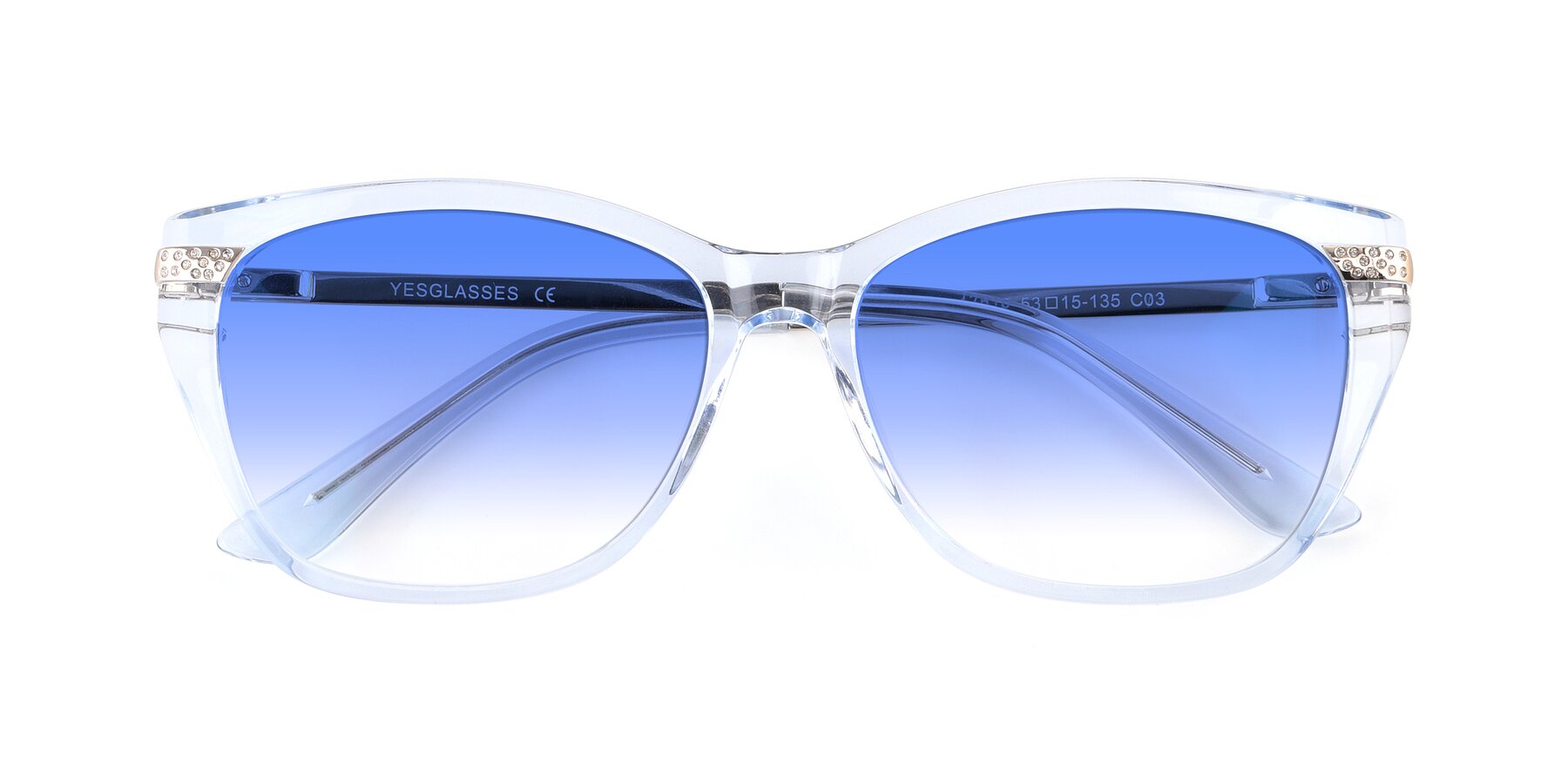 Folded Front of 17515 in Transparent Blue with Blue Gradient Lenses