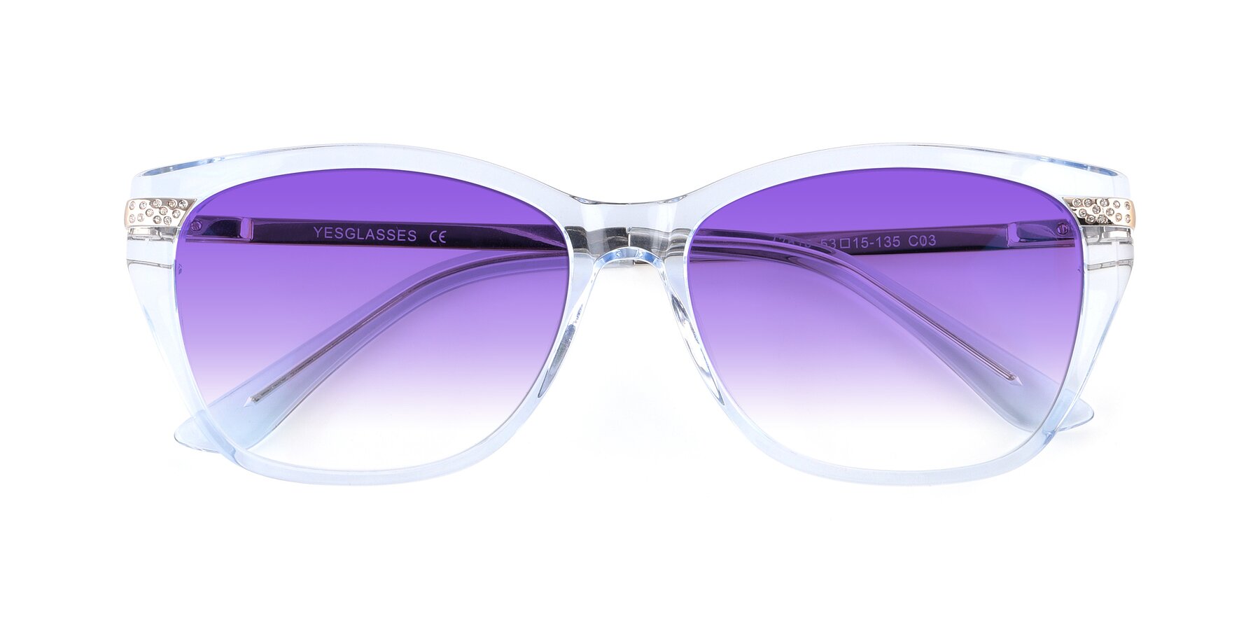 Folded Front of 17515 in Transparent Blue with Purple Gradient Lenses
