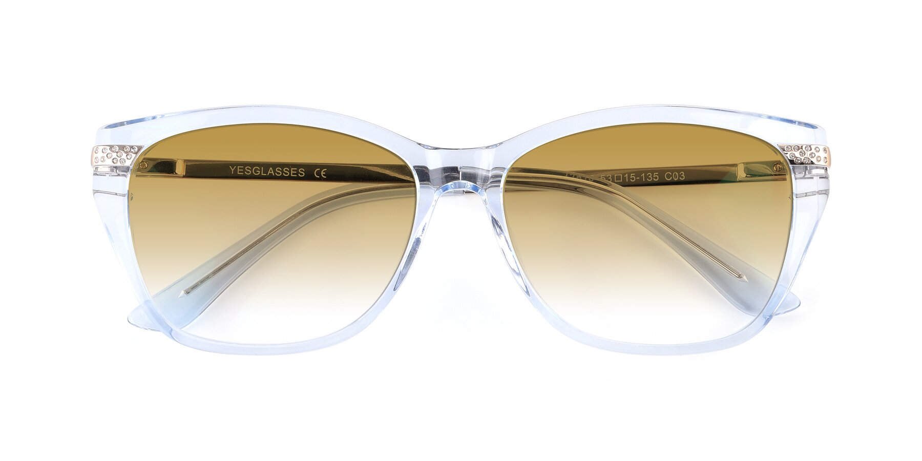 Folded Front of 17515 in Transparent Blue with Champagne Gradient Lenses