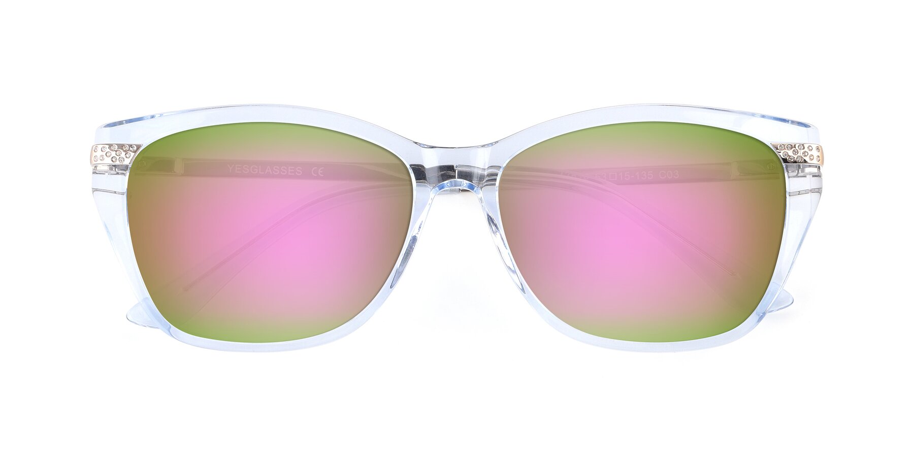 Folded Front of 17515 in Transparent Blue with Pink Mirrored Lenses