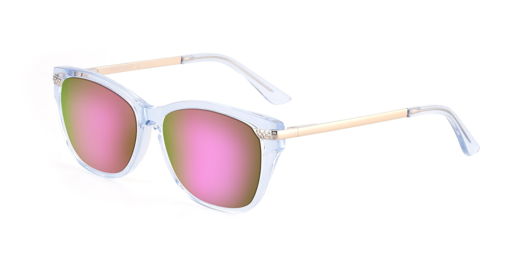 Angle of 17515 in Transparent Blue with Pink Mirrored Lenses
