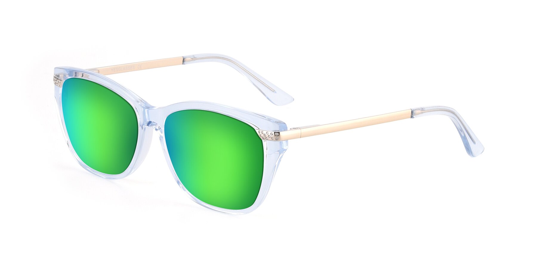 Angle of 17515 in Transparent Blue with Green Mirrored Lenses
