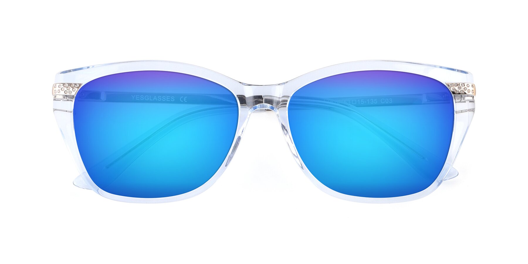 Folded Front of 17515 in Transparent Blue with Blue Mirrored Lenses