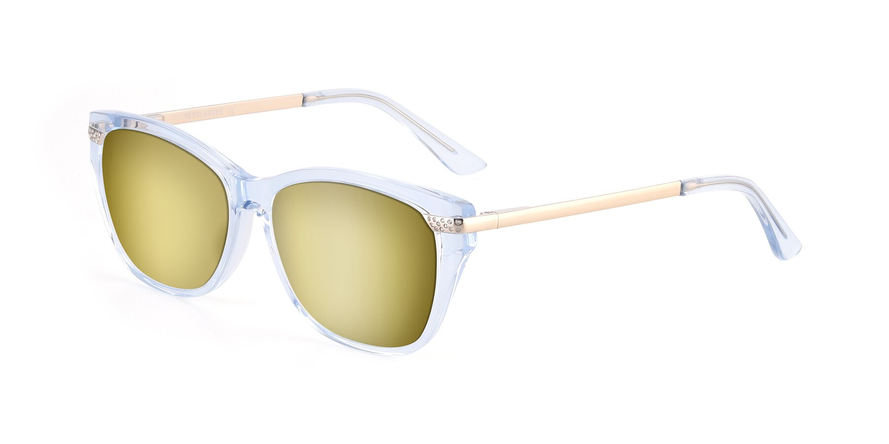 Angle of 17515 in Transparent Blue with Gold Mirrored Lenses