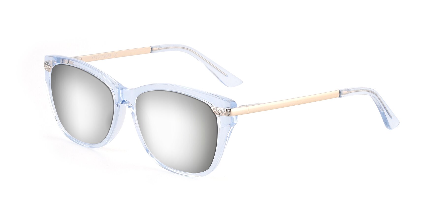 Angle of 17515 in Transparent Blue with Silver Mirrored Lenses