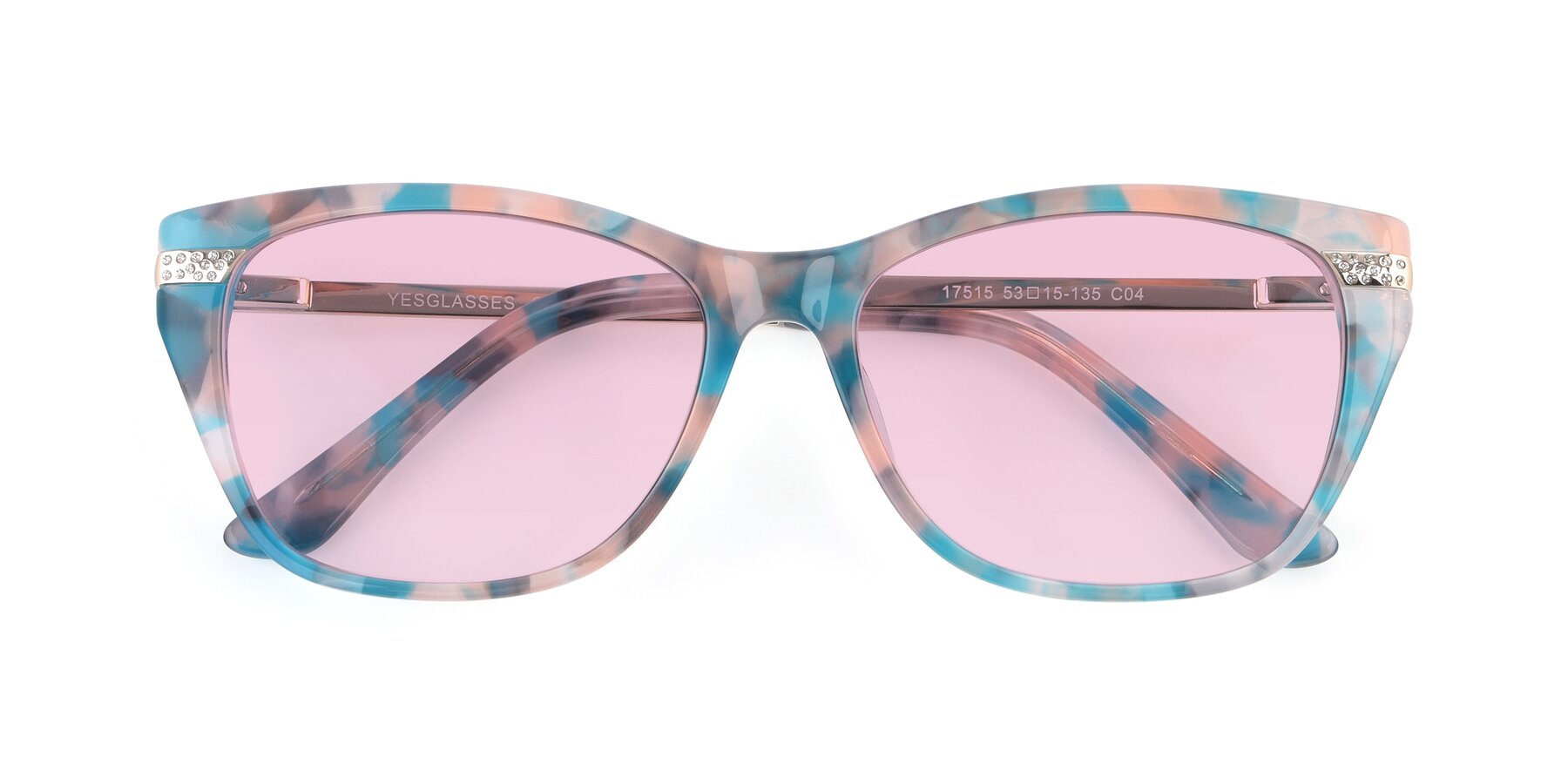 Folded Front of 17515 in Floral with Light Pink Tinted Lenses
