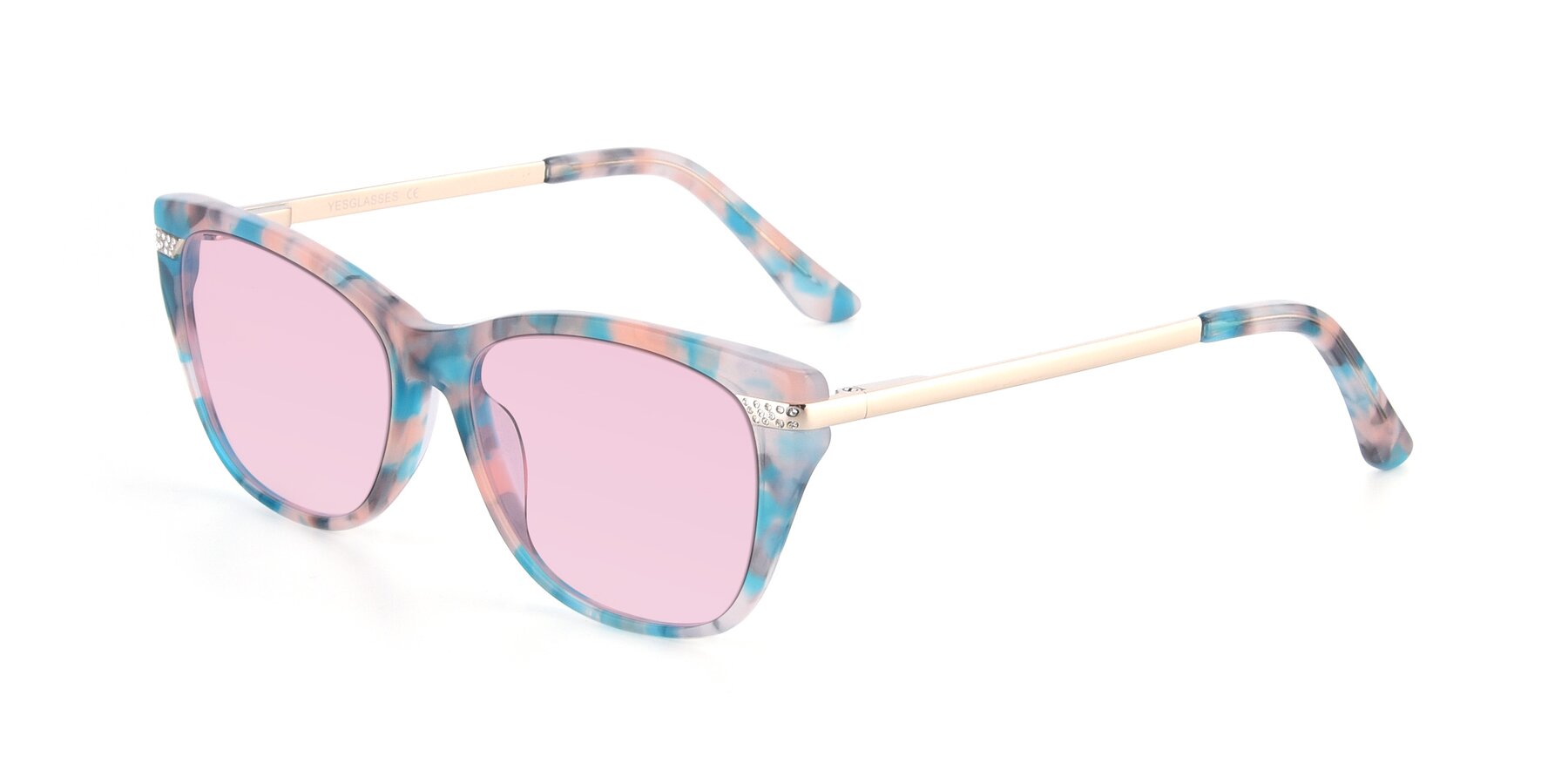 Angle of 17515 in Floral with Light Pink Tinted Lenses