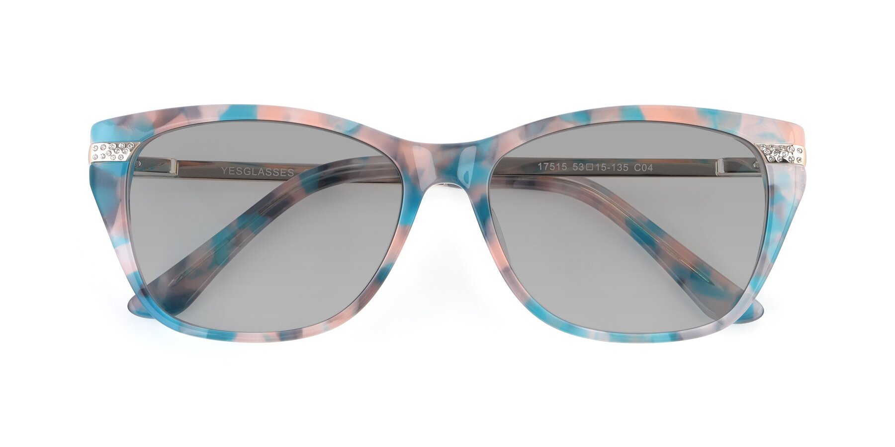 Folded Front of 17515 in Floral with Light Gray Tinted Lenses
