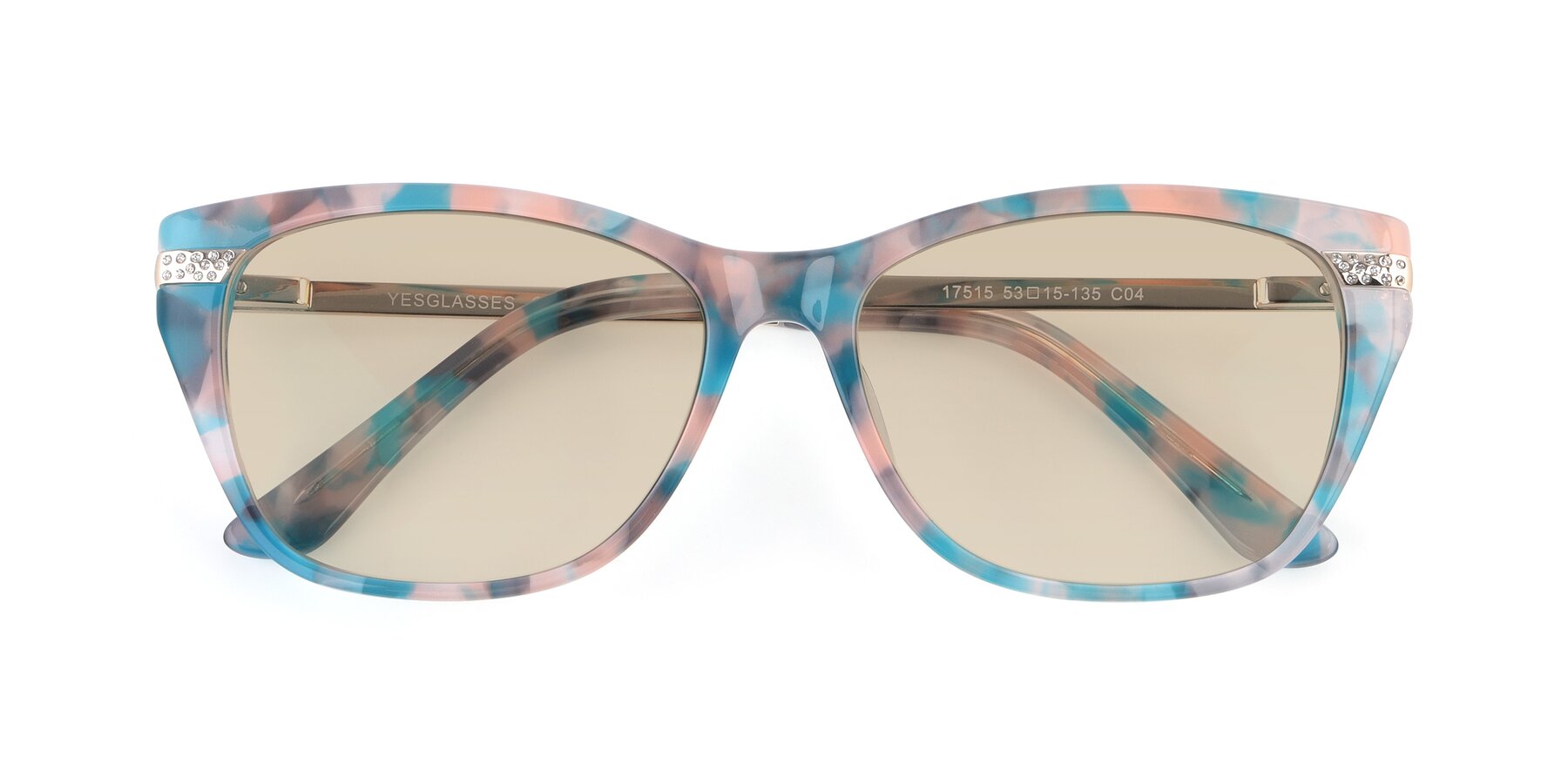 Folded Front of 17515 in Floral with Light Brown Tinted Lenses