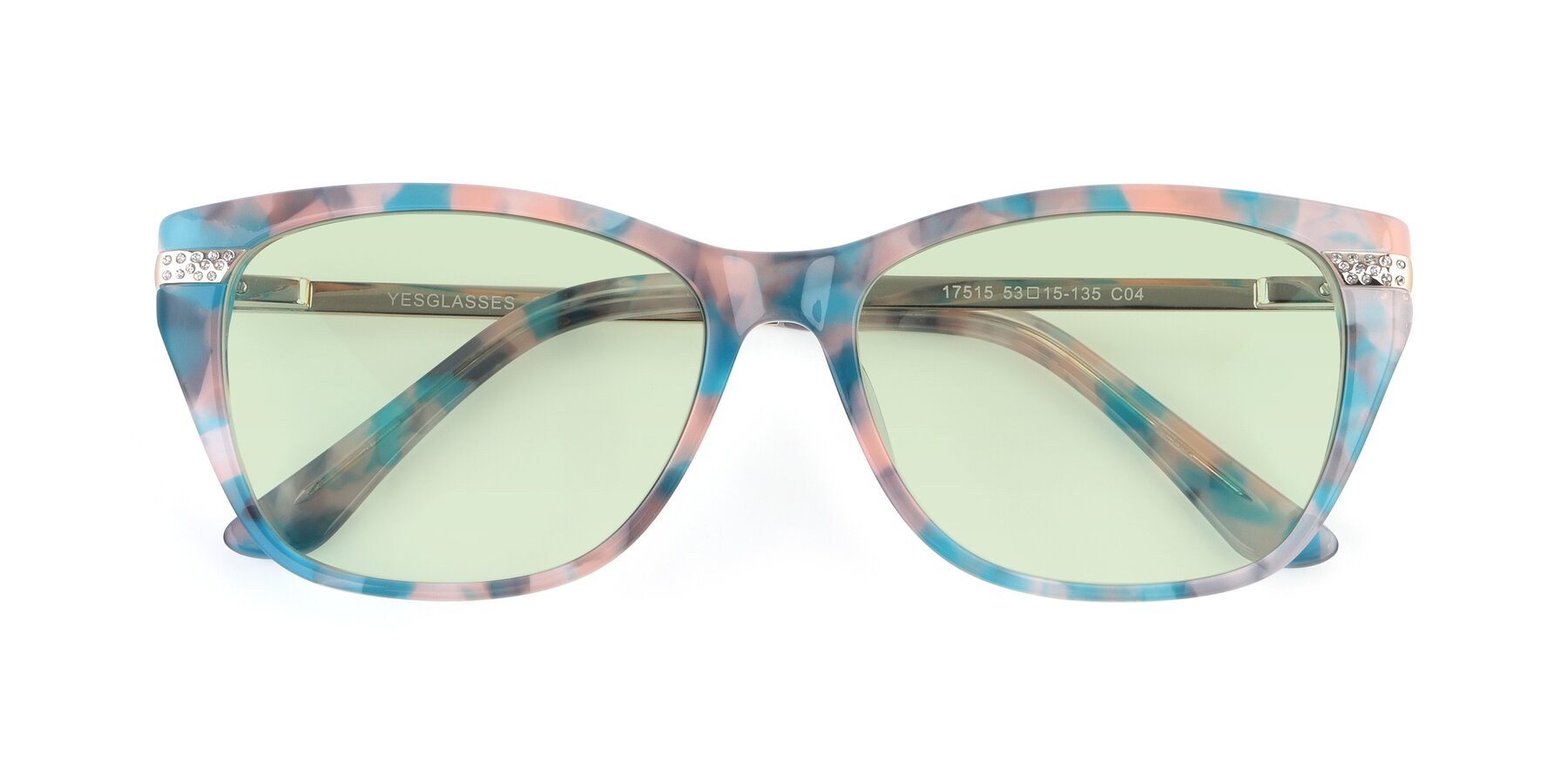 Folded Front of 17515 in Floral with Light Green Tinted Lenses