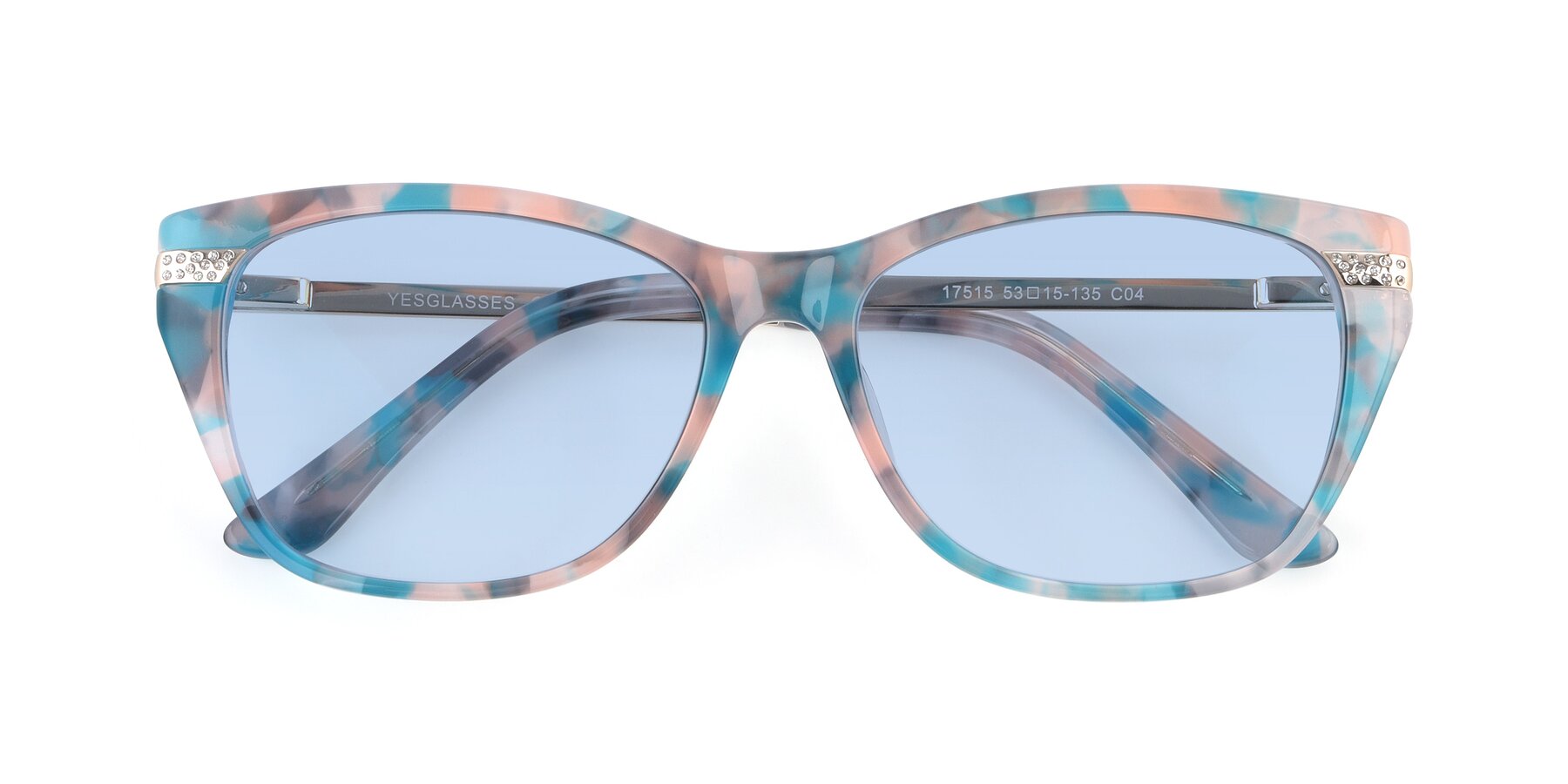 Folded Front of 17515 in Floral with Light Blue Tinted Lenses