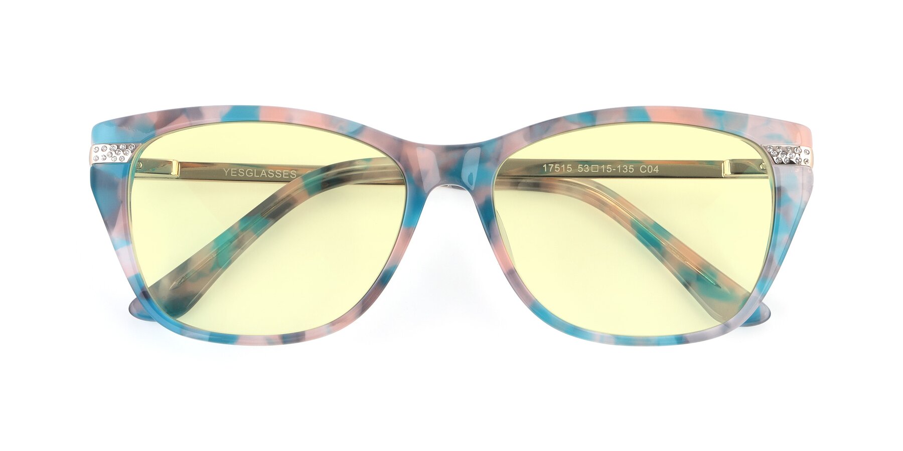 Folded Front of 17515 in Floral with Light Yellow Tinted Lenses
