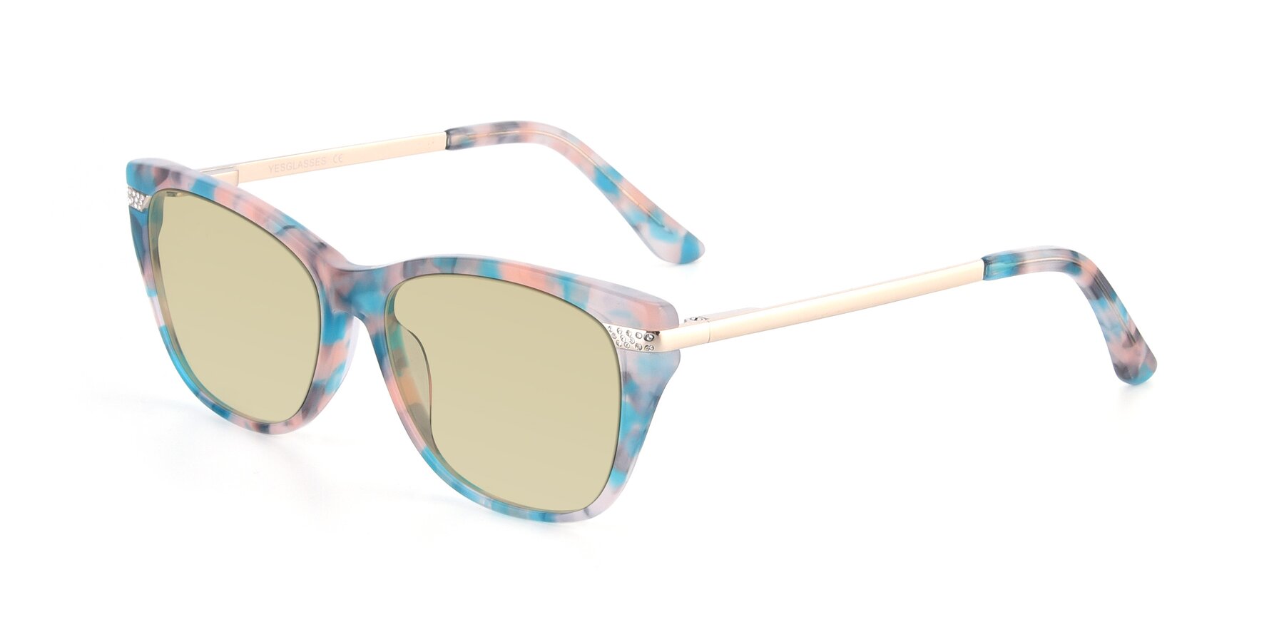 Angle of 17515 in Floral with Light Champagne Tinted Lenses
