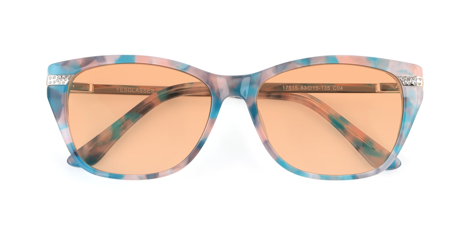 Folded Front of 17515 in Floral with Light Orange Tinted Lenses