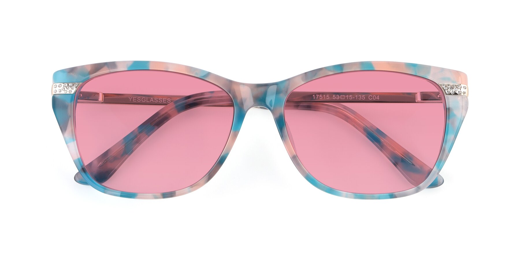 Folded Front of 17515 in Floral with Pink Tinted Lenses