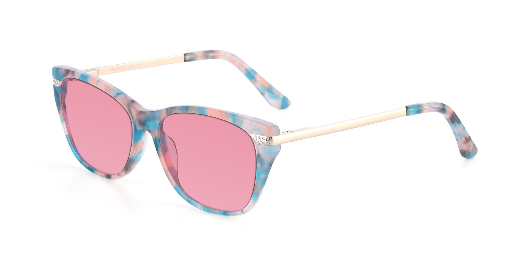 Angle of 17515 in Floral with Pink Tinted Lenses