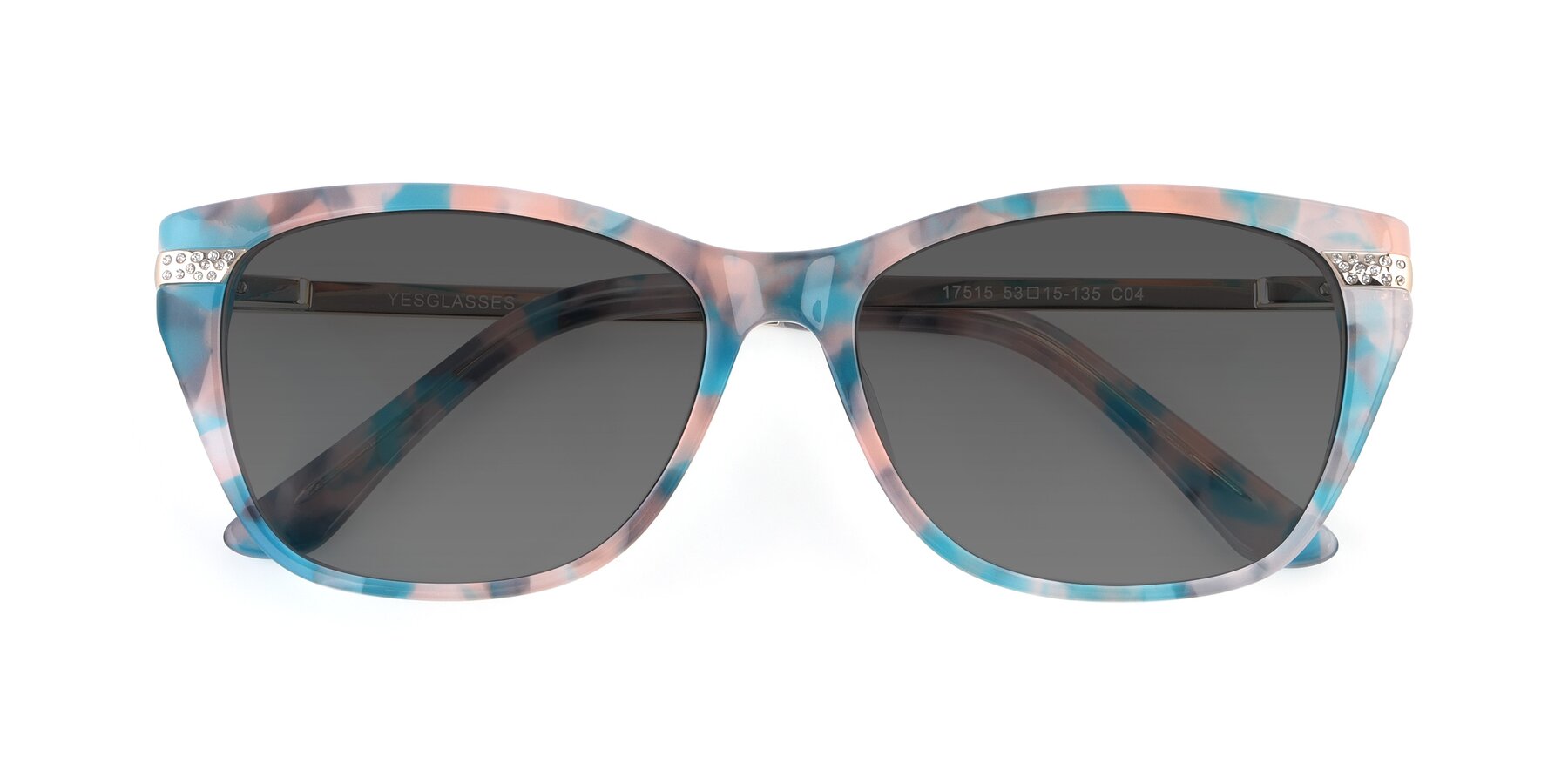 Folded Front of 17515 in Floral with Medium Gray Tinted Lenses
