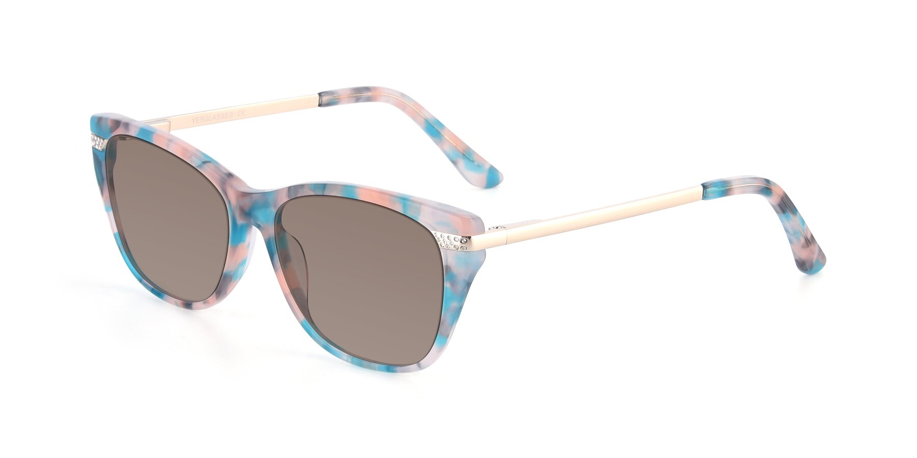Angle of 17515 in Floral with Medium Brown Tinted Lenses