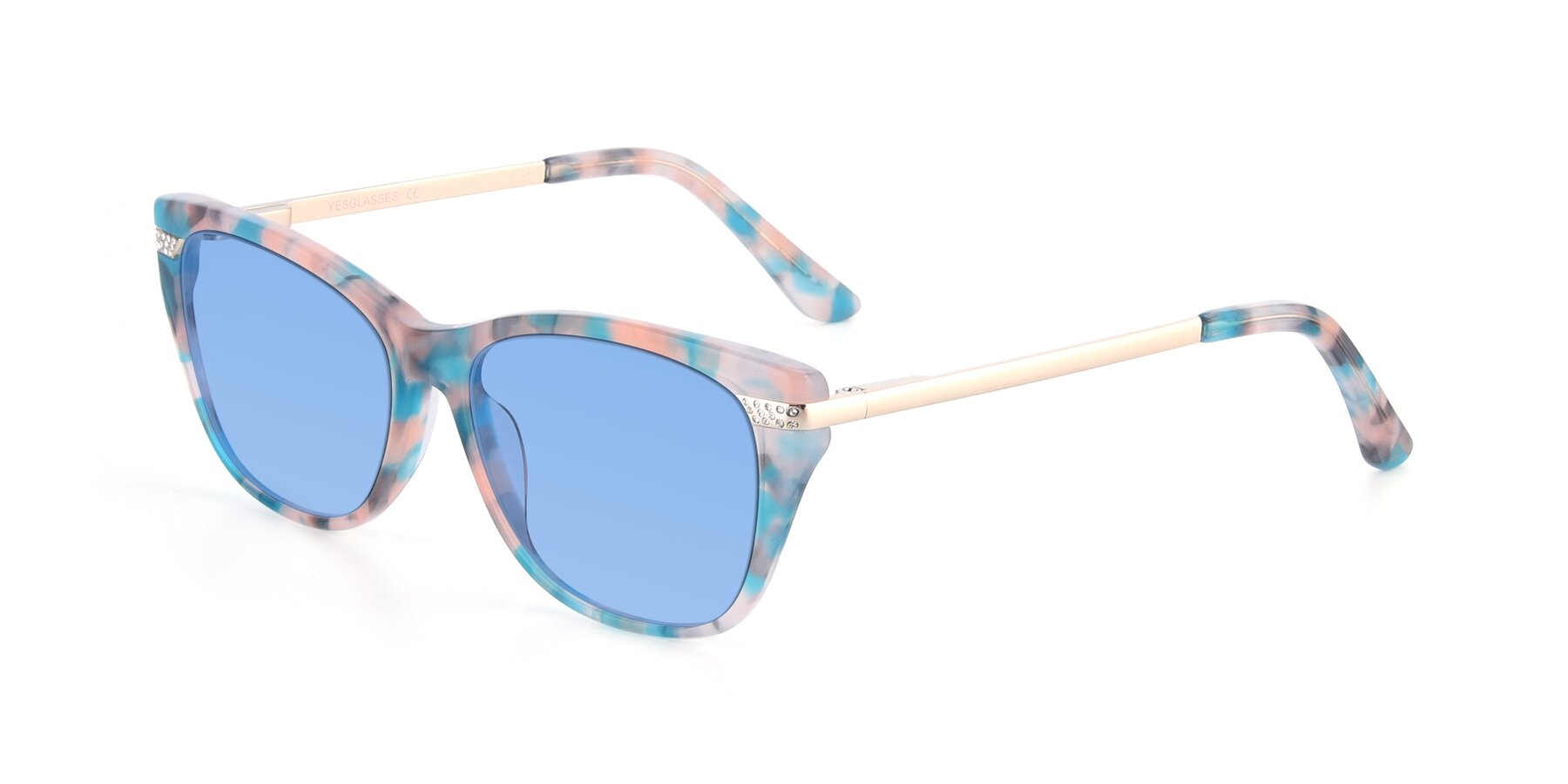 Angle of 17515 in Floral with Medium Blue Tinted Lenses