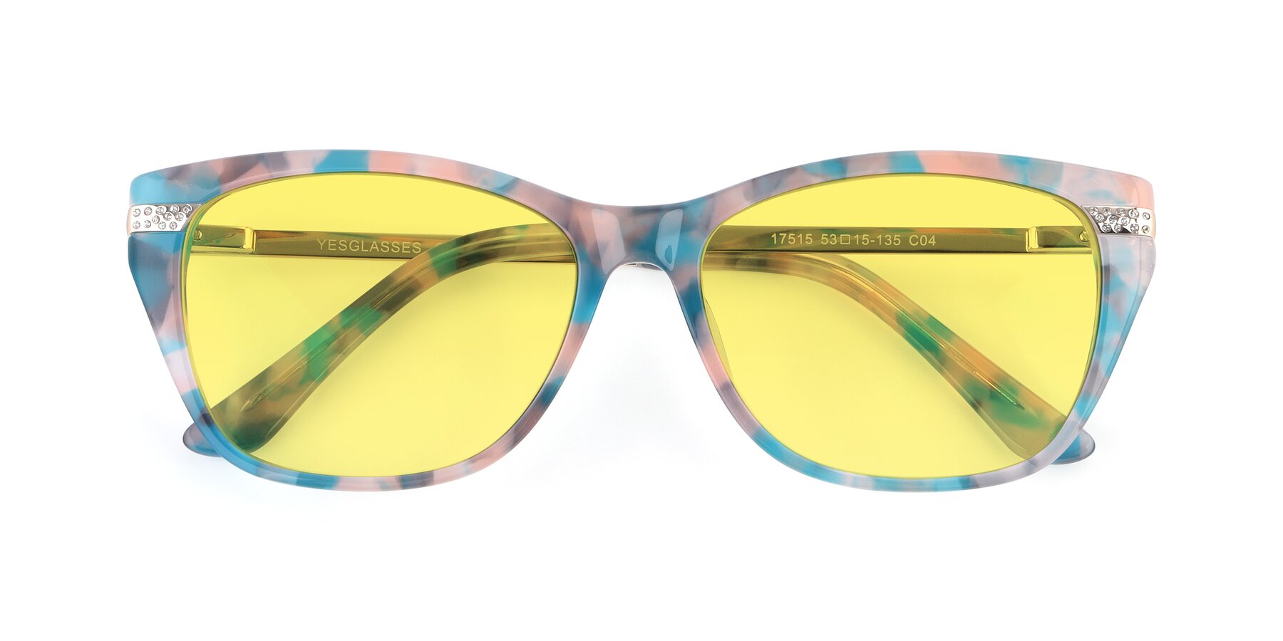 Folded Front of 17515 in Floral with Medium Yellow Tinted Lenses