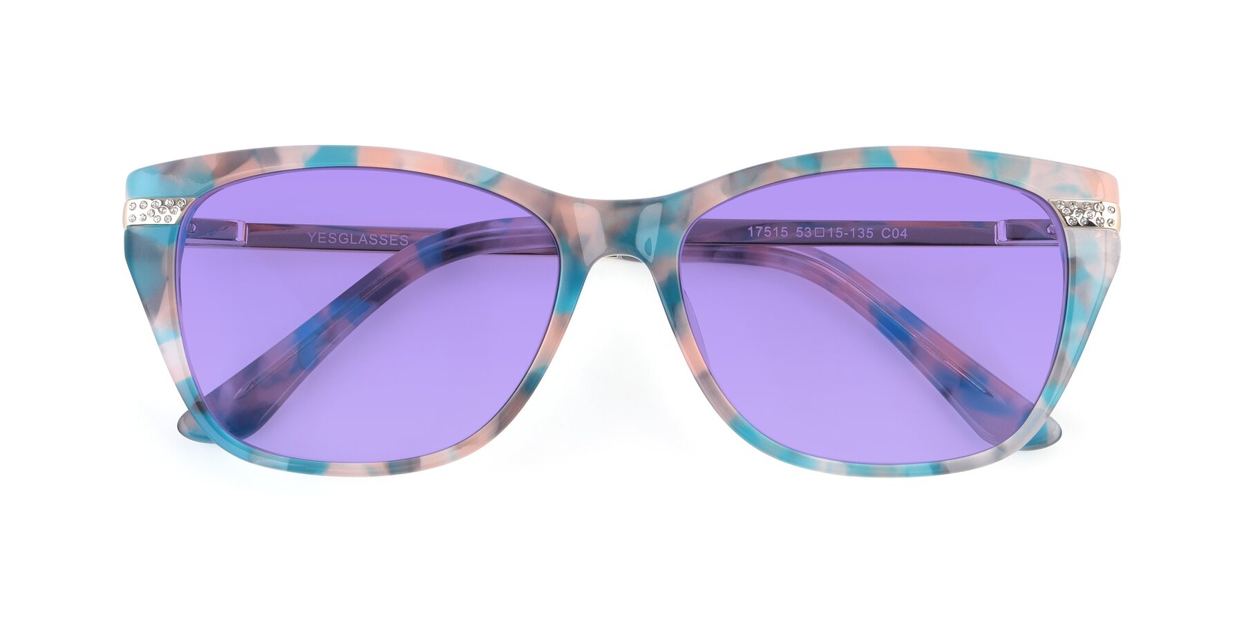 Folded Front of 17515 in Floral with Medium Purple Tinted Lenses
