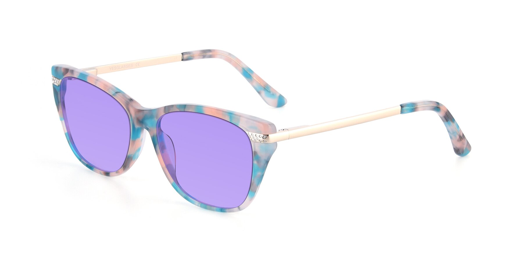 Angle of 17515 in Floral with Medium Purple Tinted Lenses