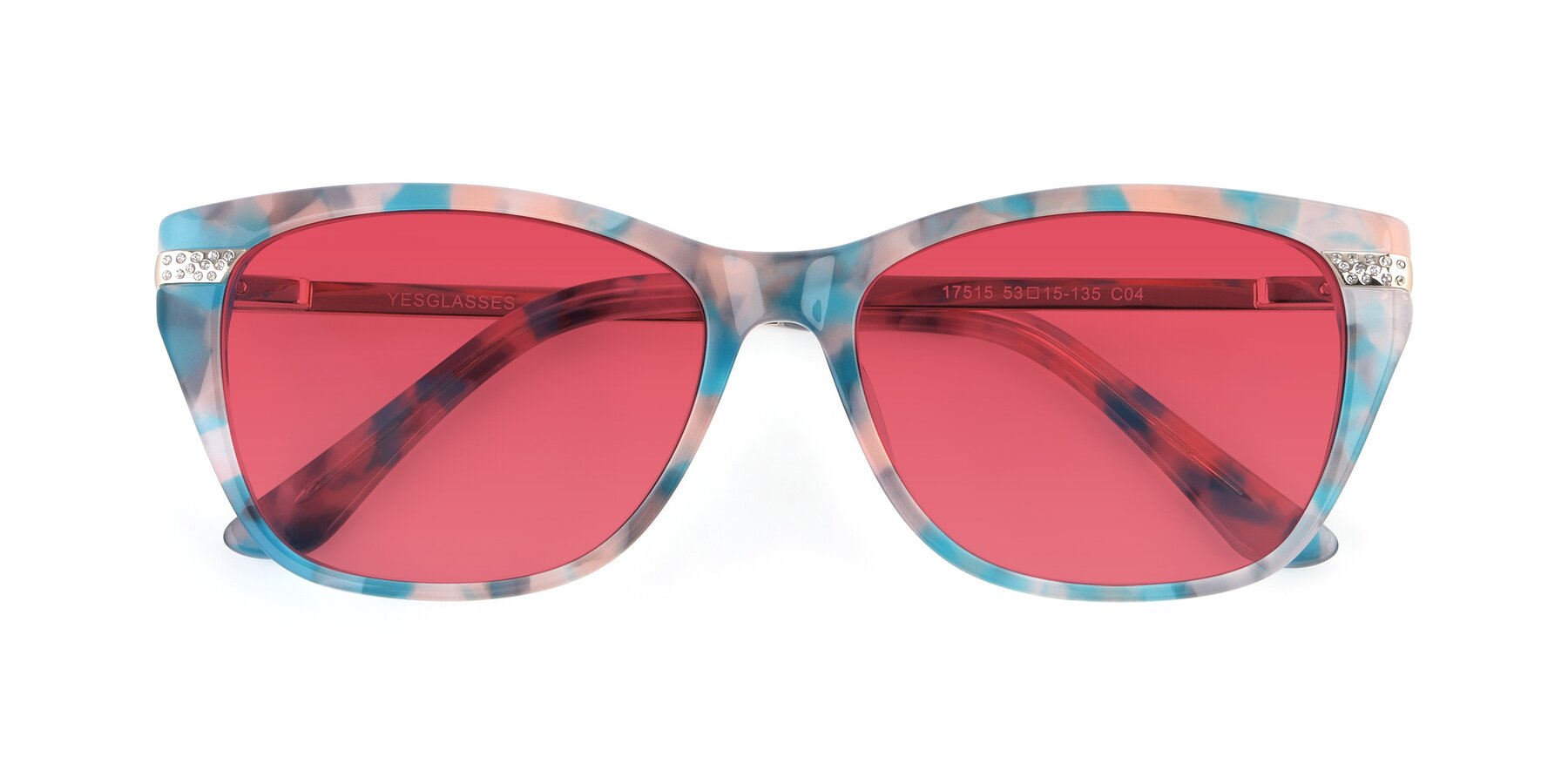 Folded Front of 17515 in Floral with Red Tinted Lenses