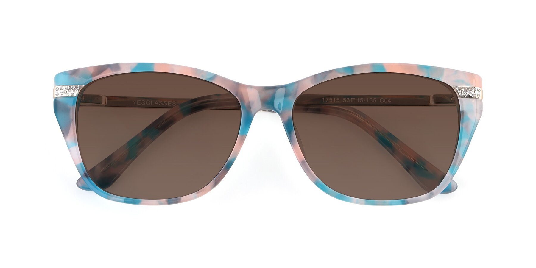 Folded Front of 17515 in Floral with Brown Tinted Lenses