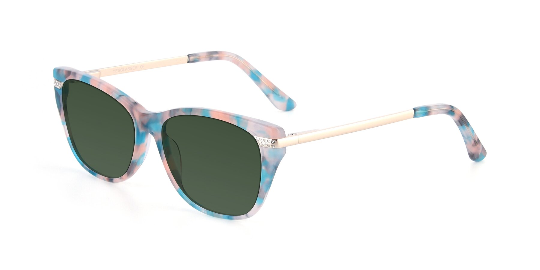Angle of 17515 in Floral with Green Tinted Lenses