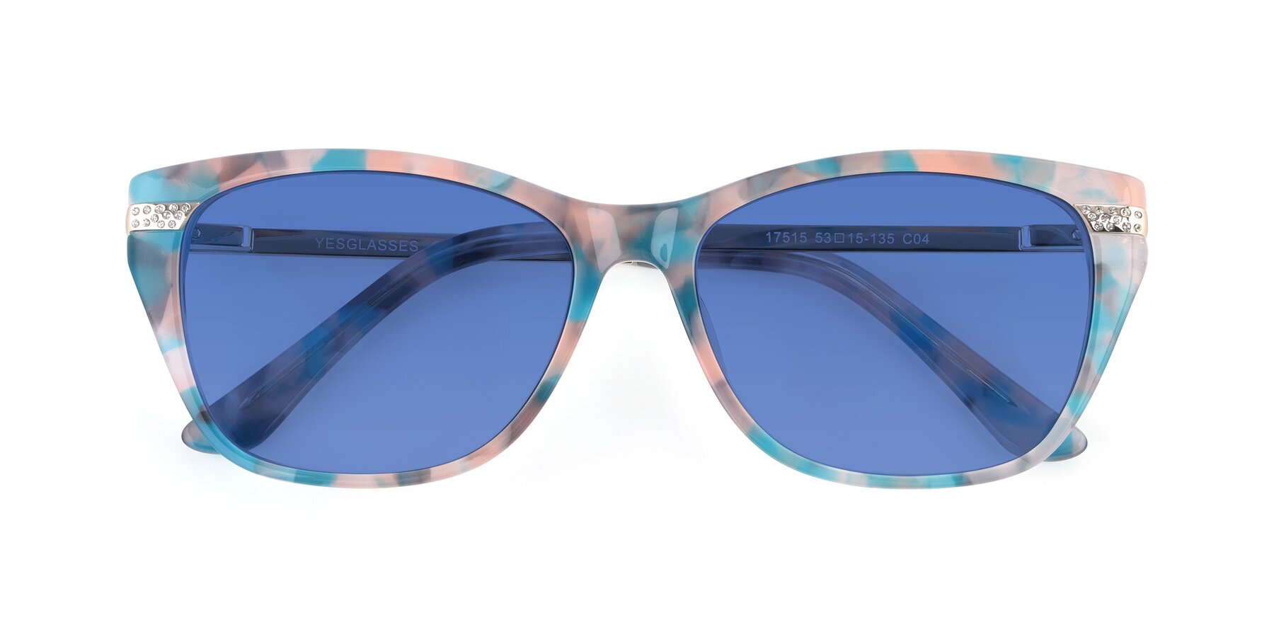 Folded Front of 17515 in Floral with Blue Tinted Lenses