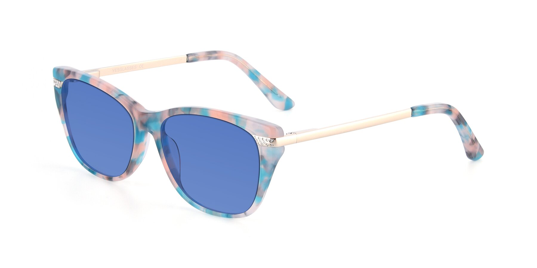 Angle of 17515 in Floral with Blue Tinted Lenses