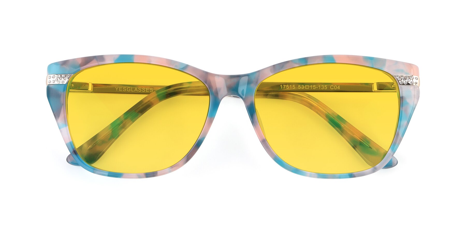 Folded Front of 17515 in Floral with Yellow Tinted Lenses