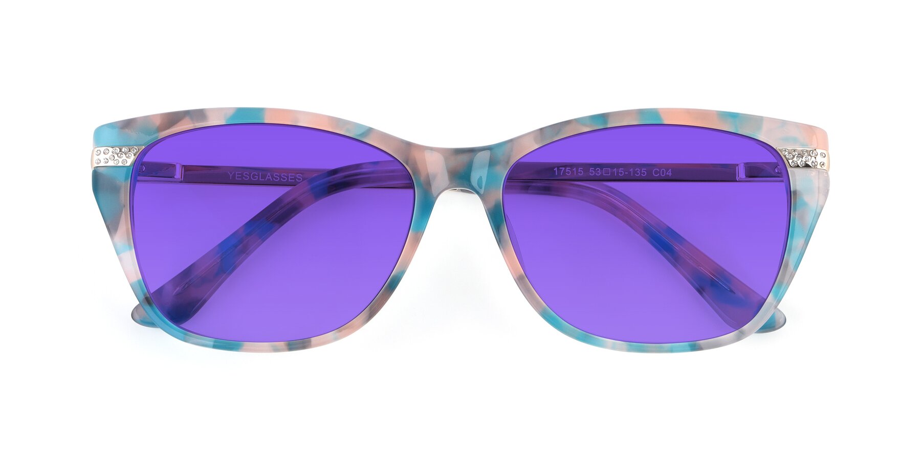 Folded Front of 17515 in Floral with Purple Tinted Lenses