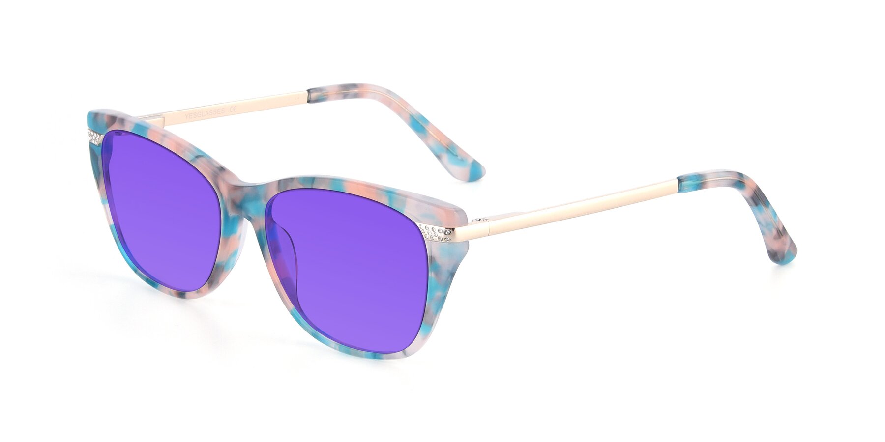 Angle of 17515 in Floral with Purple Tinted Lenses