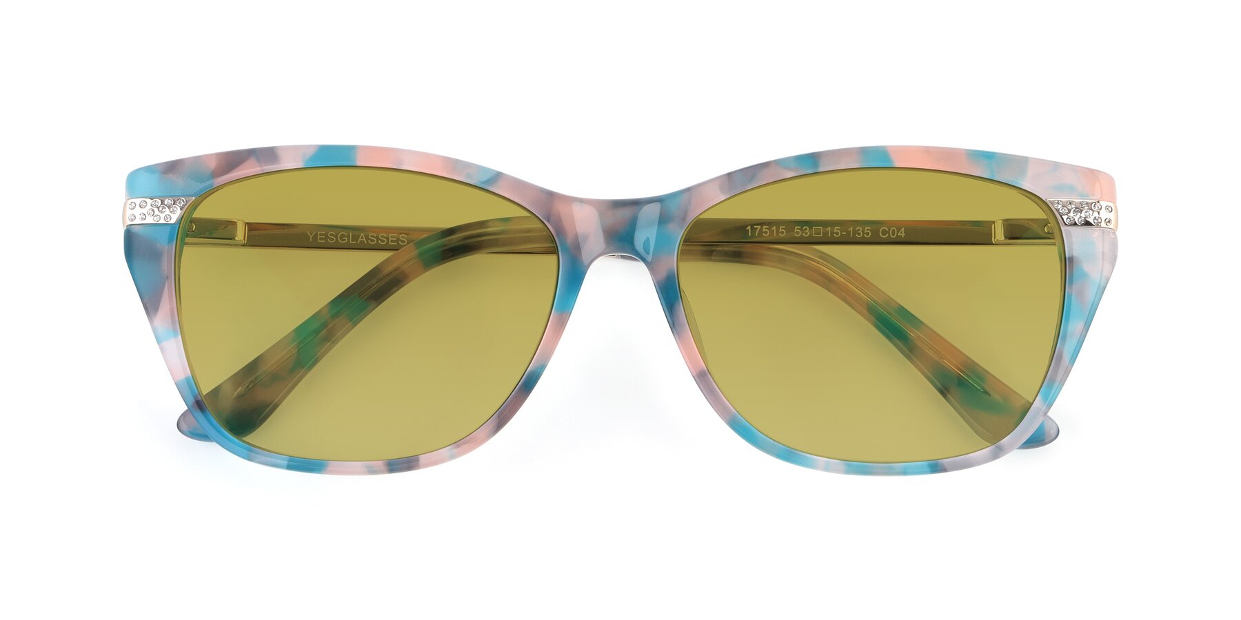 Folded Front of 17515 in Floral with Champagne Tinted Lenses