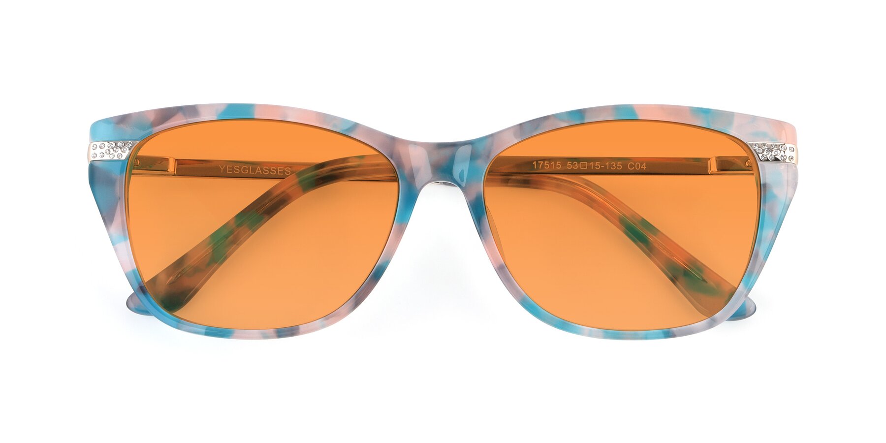 Folded Front of 17515 in Floral with Orange Tinted Lenses