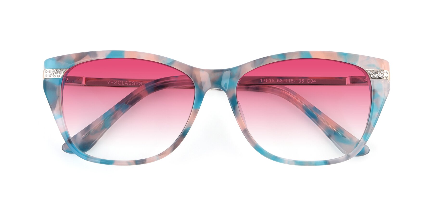 Folded Front of 17515 in Floral with Pink Gradient Lenses