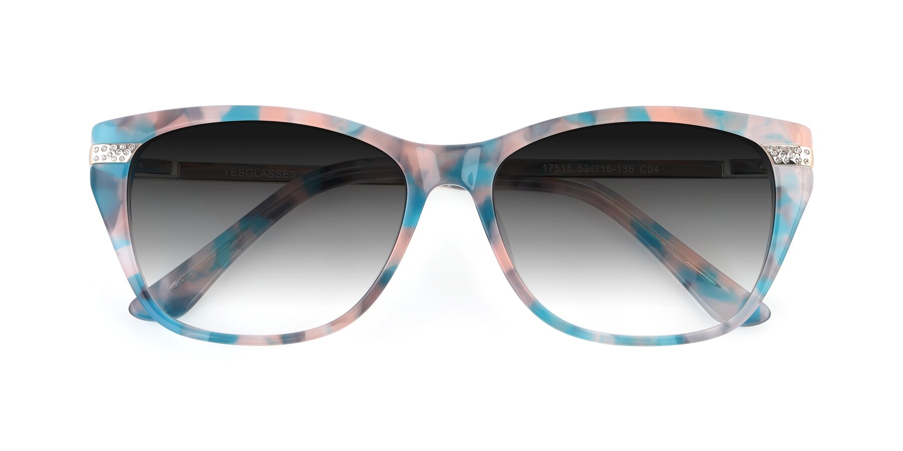 Folded Front of 17515 in Floral with Gray Gradient Lenses