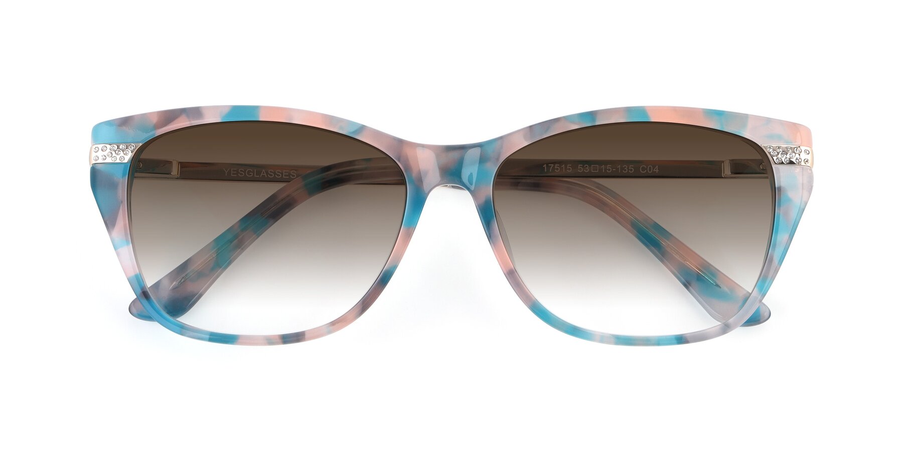 Folded Front of 17515 in Floral with Brown Gradient Lenses