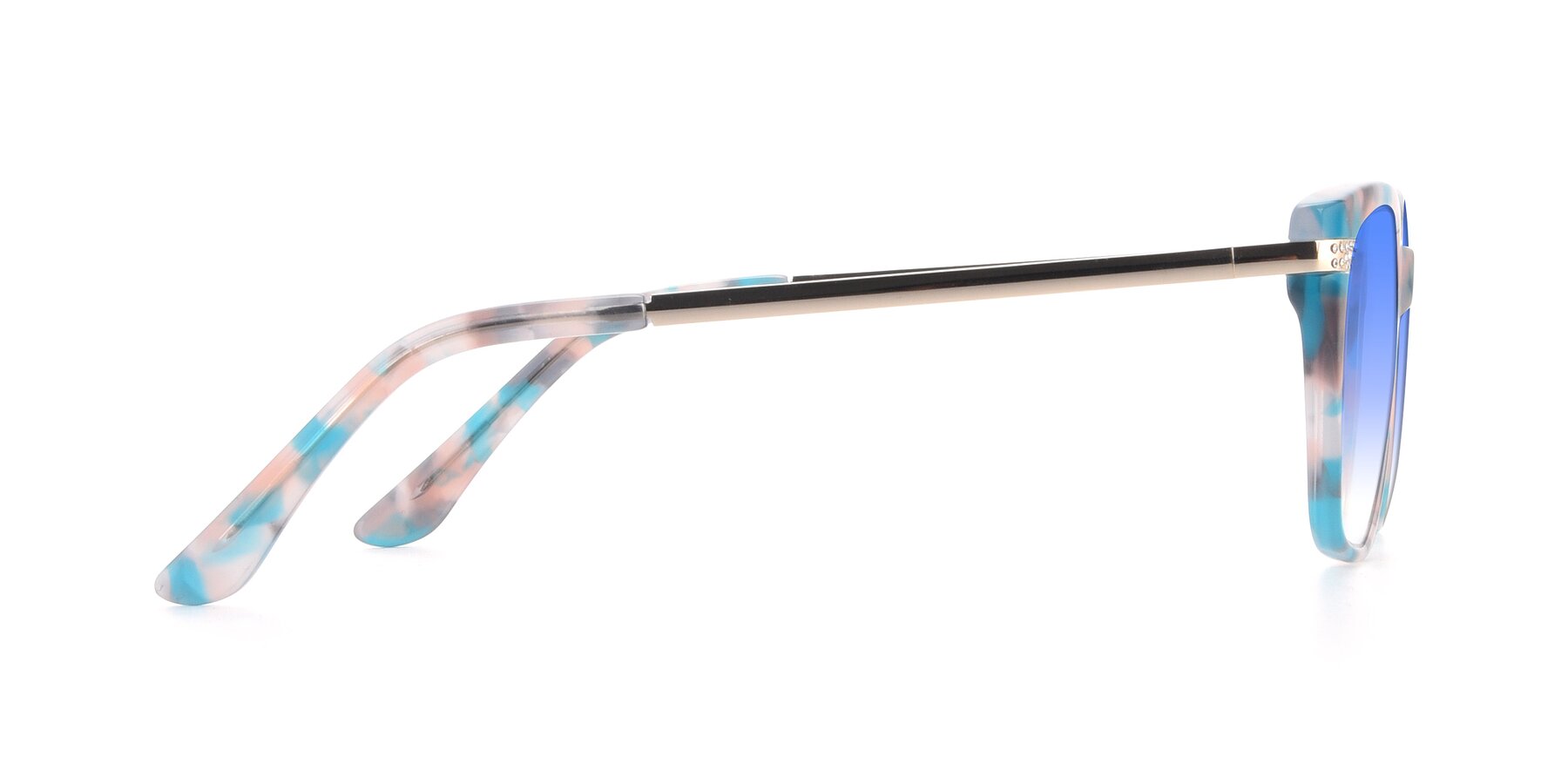 Side of 17515 in Floral with Blue Gradient Lenses