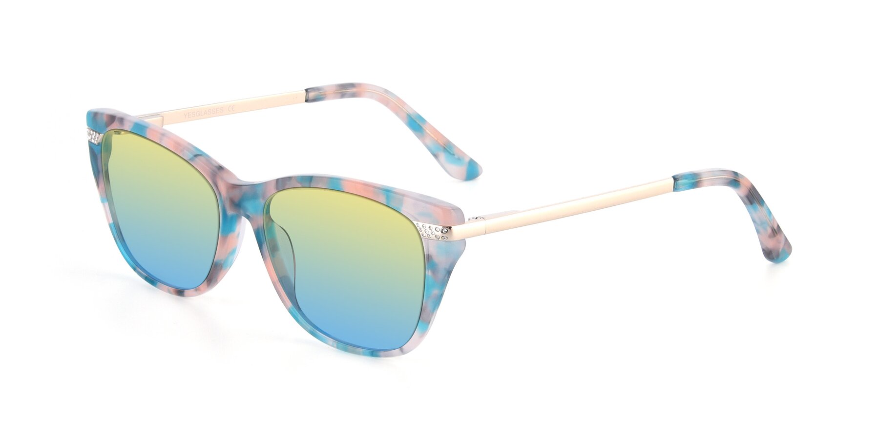Angle of 17515 in Floral with Yellow / Blue Gradient Lenses