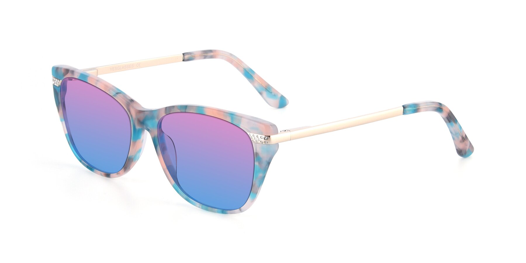 Angle of 17515 in Floral with Pink / Blue Gradient Lenses