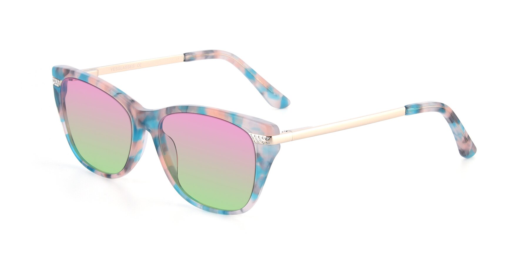 Angle of 17515 in Floral with Pink / Green Gradient Lenses