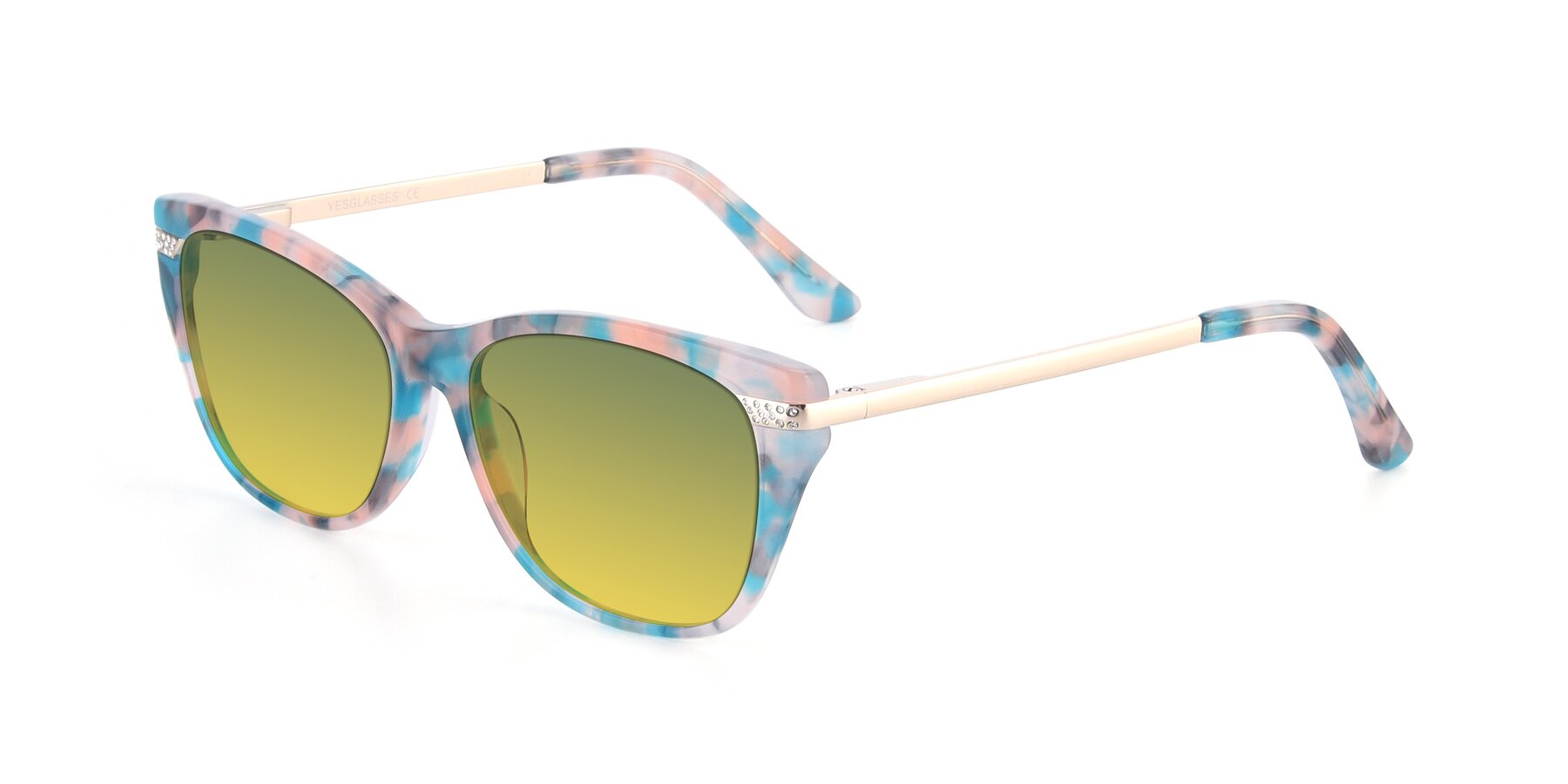 Angle of 17515 in Floral with Green / Yellow Gradient Lenses