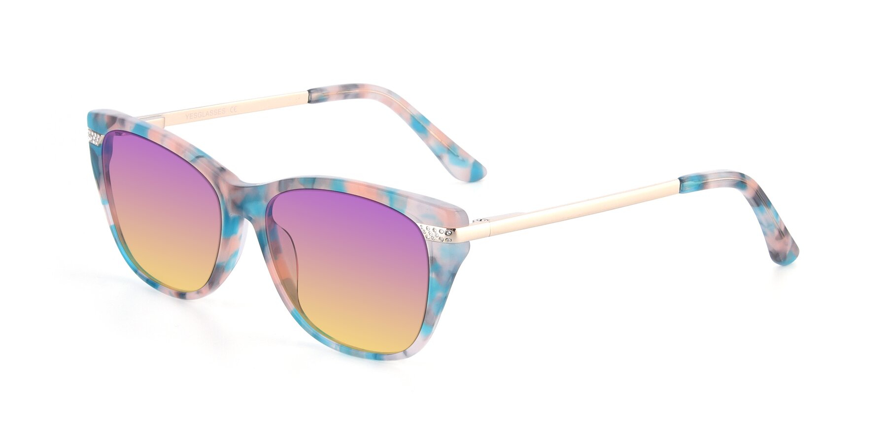 Angle of 17515 in Floral with Purple / Yellow Gradient Lenses