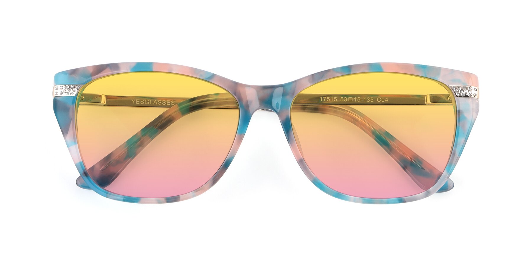 Folded Front of 17515 in Floral with Yellow / Pink Gradient Lenses
