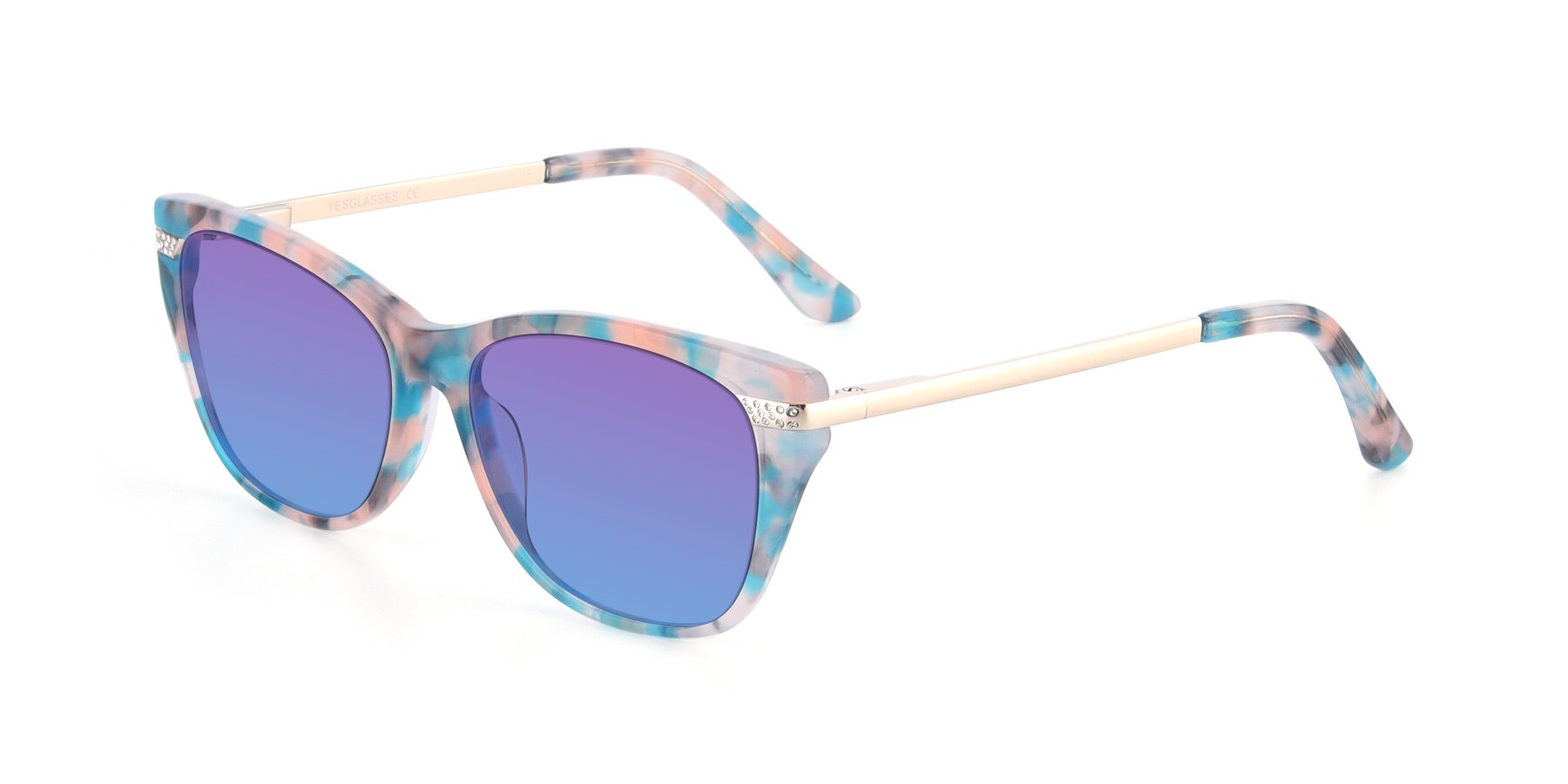 Angle of 17515 in Floral with Purple / Blue Gradient Lenses
